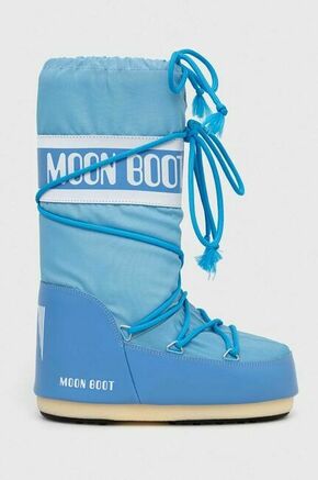 Snežke Moon Boot ICON NYLON 14004400088 - modra. Snežke iz kolekcije Moon Boot. Model izdelan iz kombinacije ekološkega usnja in tekstilnega materiala.