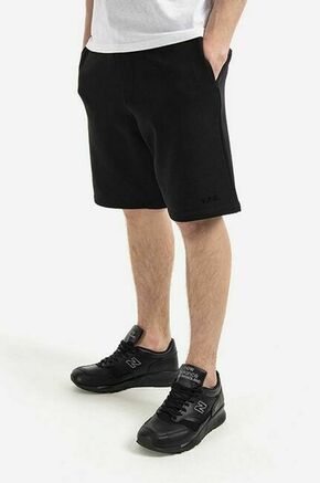 Bombažne kratke hlače A.P.C. črna barva - črna. Kratke hlače iz kolekcije A.P.C. Model izdelan iz enobarvnega materiala. Model iz izjemno udobne bombažne tkanine.