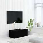 shumee TV omarica črna 80x34x30 cm iverna plošča