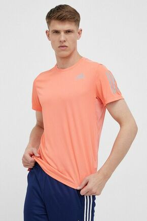 Kratka majica za tek adidas Performance Own the Run oranžna barva - oranžna. Kratka majica za tek iz kolekcije adidas Performance. Model izdelan iz materiala