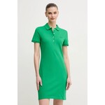 Lacoste obleka z bombažem zelena EF5473