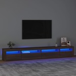 vidaXL TV omarica z LED lučkami rjav hrast 270x35x40 cm