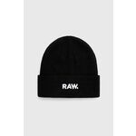 Kapa G-Star Raw črna barva, - črna. Kapa iz kolekcije G-Star Raw. Model izdelan iz pletenine z nalepko.