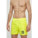 Kopalne kratke hlače HUGO rumena barva - rumena. Kopalne kratke hlače iz kolekcije HUGO, izdelane iz lahkega blaga. Model iz izjemno udobne, zračne tkanine.
