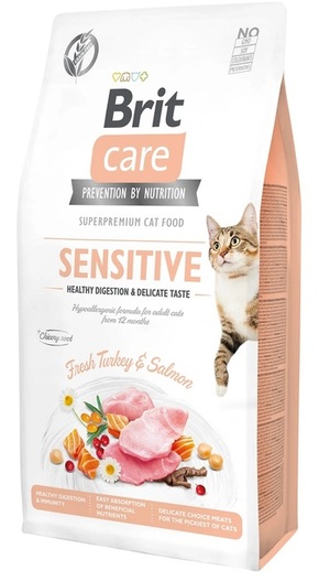 NEW BRIT Care suha hrana za mačke Grain-Free Sensitive Turkey&amp;Salmon - 400 g