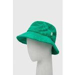 Bombažni klobuk Rip Curl - zelena. Klobuk iz kolekcije Rip Curl. Model z ozkim robom, izdelan iz enobarvnega materiala.