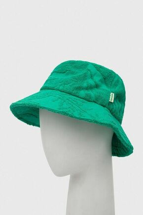 Bombažni klobuk Rip Curl - zelena. Klobuk iz kolekcije Rip Curl. Model z ozkim robom