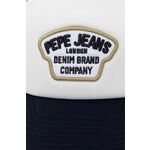 Kapa s šiltom Pepe Jeans mornarsko modra barva - mornarsko modra. Kapa s šiltom vrste baseball iz kolekcije Pepe Jeans. Model izdelan iz kombinacije različnih materialov.