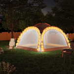 shumee Vrtni šotor LED s 4 stranicami 3,6x3,6x2,3 m siv in oranžen