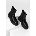 Answear Lab usnjeni škornji ženski, črna barva, - črna. Škornji iz kolekcije Answear Lab. Model iz obloženega usnja.