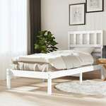 Greatstore Okvir za posteljo, bel, masivni borov les, 75x190 cm, 2FT6