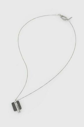 Srebrna ogrlica AllSaints - srebrna. Ogrlica iz kolekcije AllSaints. Model z dekorativnimi obeski