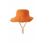 Otroški klobuk Reima Rantsu oranžna barva - oranžna. Otroški klobuk iz kolekcije Reima. Model s širokim robom, izdelan iz enobarvnega materiala. Model ima zaščito pred soncem UPF 50+.