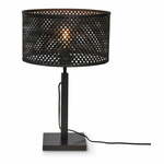 Črna namizna svetilka z bambusovim senčnikom (višina 38 cm) Java – Good&amp;Mojo
