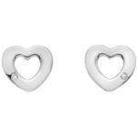 Hot Diamonds Srebrni uhani iz srca z originalnimi diamanti Amulets DE616 srebro 925/1000