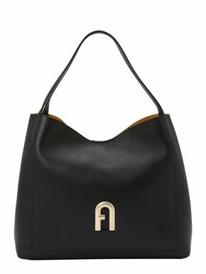Usnjena torbica Furla črna barva - črna. Velika torbica iz kolekcije Furla. Model na zapenjanje
