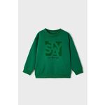 Otroški pulover Mayoral zelena barva - zelena. Otroški pulover iz kolekcije Mayoral. Model izdelan iz pletenine s potiskom.