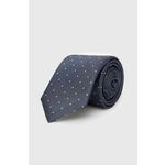 Svilena kravata BOSS mornarsko modra barva - mornarsko modra. Kravata iz kolekcije BOSS. Model izdelan iz vzorčaste, svilene tkanine.