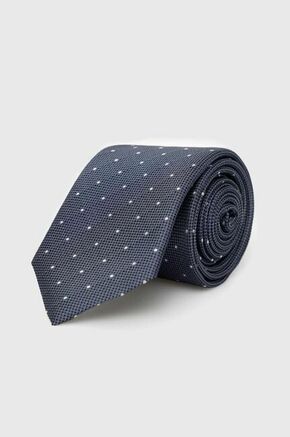 Svilena kravata BOSS mornarsko modra barva - mornarsko modra. Kravata iz kolekcije BOSS. Model izdelan iz vzorčaste