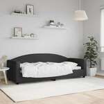 Greatstore Raztegljiva postelja črna 80x200 cm blago