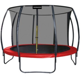 WANNADO Trampolin 10FT - 305cm z notranjo mrežo + lestev - rdeča