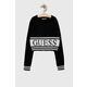 Otroški pulover Guess črna barva - črna. Otroške Pulover iz kolekcije Guess. Model izdelan iz tanke pletenine. Model iz mehke in na otip prijetne tkanine.