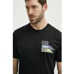 Bombažna kratka majica Guess OZRIC moška, črna barva, Z4GI16 I3Z14 - črna. Kratka majica iz kolekcije Guess, izdelana iz elastične pletenine. Model iz zračne bombažne tkanine.