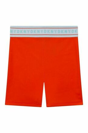 Otroške kratke hlače Dkny oranžna barva - oranžna. Otroški kratke hlače iz kolekcije Dkny. Model izdelan iz pletenine.