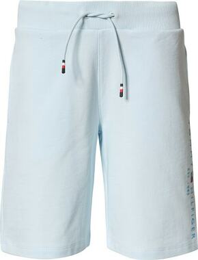 Otroške bombažne kratke hlače Tommy Hilfiger - modra. Otroški kratke hlače iz kolekcije Tommy Hilfiger. Model izdelan iz tanke