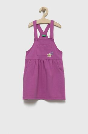 Otroška obleka United Colors of Benetton vijolična barva