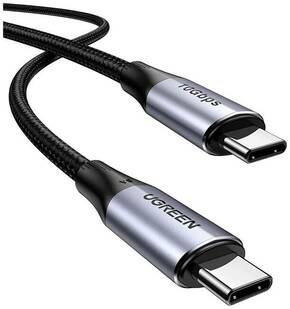 Ugreen USB-C 3.1 M/M Gen2 5A kabel 100W 1m (črn) - polybag