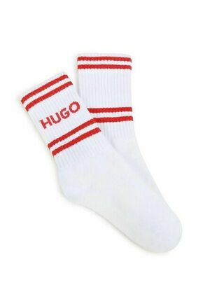 Otroške nogavice HUGO 2-pack bela barva - bela. Otroški Visoke nogavice iz kolekcije HUGO. Model izdelan iz elastičnega