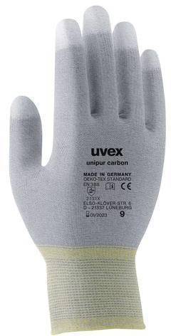 WEBHIDDENBRAND UVEX rokavice Unipur carbon (10 kosov) velikost 10 /občutljivi antist. za natančno delo z elektronom. za občutljive komponente/ pokrita dlan in prsti