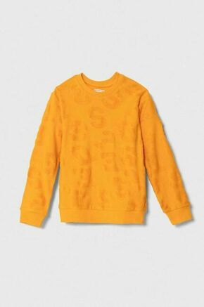 Otroški bombažen pulover Guess oranžna barva - oranžna. Pulover iz kolekcije Guess