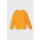 Otroški bombažen pulover Guess oranžna barva - oranžna. Pulover iz kolekcije Guess, izdelan iz bombažne pletenine. Model iz visokokakovostnega in trajnostnega materiala.