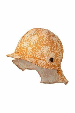 Otroška bombažna kapa Jamiks LEONARD oranžna barva - oranžna. Otroška kapa iz kolekcije Jamiks. Model izdelan iz vzorčaste tkanine.