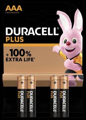 Duracell Baterije Plus AAA (MN2400/LR03) - paket 4 kom. - 4 k.