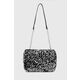 Torbica Morgan črna barva - črna. Majhna torbica iz kolekcije Morgan. Model na zapenjanje, izdelan iz tkanine z bleščicami.