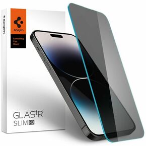 Zatemnjeno zaščitno steklo Privacy za iPhone 14 Pro Spigen Glas TR. Slim