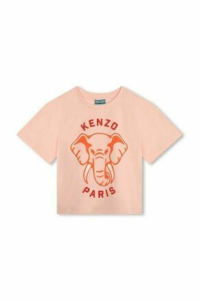 Otroška bombažna kratka majica Kenzo Kids roza barva - roza. Otroške kratka majica iz kolekcije Kenzo Kids. Model izdelan iz tanke