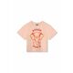 Otroška bombažna kratka majica Kenzo Kids roza barva - roza. Otroške kratka majica iz kolekcije Kenzo Kids. Model izdelan iz tanke, elastične pletenine. Model iz izjemno udobne bombažne tkanine.