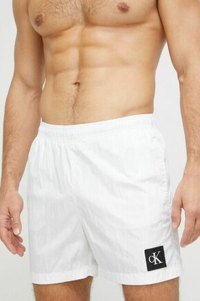 Kopalne kratke hlače Calvin Klein bela barva - bela. Kopalne kratke hlače iz kolekcije Calvin Klein. Model izdelan iz enobarvnega materiala.