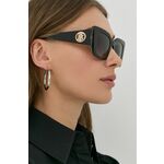 Sončna očala Burberry ženski, črna barva - črna. Sončna očala iz kolekcije Burberry. Model s toniranimi stekli in okvirji iz plastike. Ima filter UV 400.