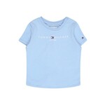 Otroška bombažna kratka majica Tommy Hilfiger - modra. Otroški kratka majica iz kolekcije Tommy Hilfiger. Model izdelan iz pletenine s potiskom.
