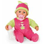 Bayer Design dojenček First Words Baby, 38cm, roza/zelena
