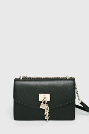 Torbica Dkny - črna. Majhna torbica iz kolekcije Dkny. Model na zapenjanje izdelan iz naravnega usnja.