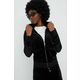 Bluza Juicy Couture ženska, črna barva, - črna. Mikica s kapuco iz kolekcije Juicy Couture. Model z zapenjanjem na zadrgo izdelan iz enobarvne pletenine. Izjemno mehek material.