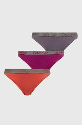 Spodnjice Calvin Klein Underwear 3-pack vijolična barva - vijolična. Spodnjice iz kolekcije Calvin Klein Underwear. Model izdelan iz elastične