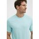Armani Exchange kratka majica - modra. Kratka majica iz kolekcije Armani Exchange. Model izdelan iz pletenine z nalepko.