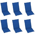 vidaXL Blazine za vrtne stole 6 kosov kraljevsko modre 120x50x4 cm